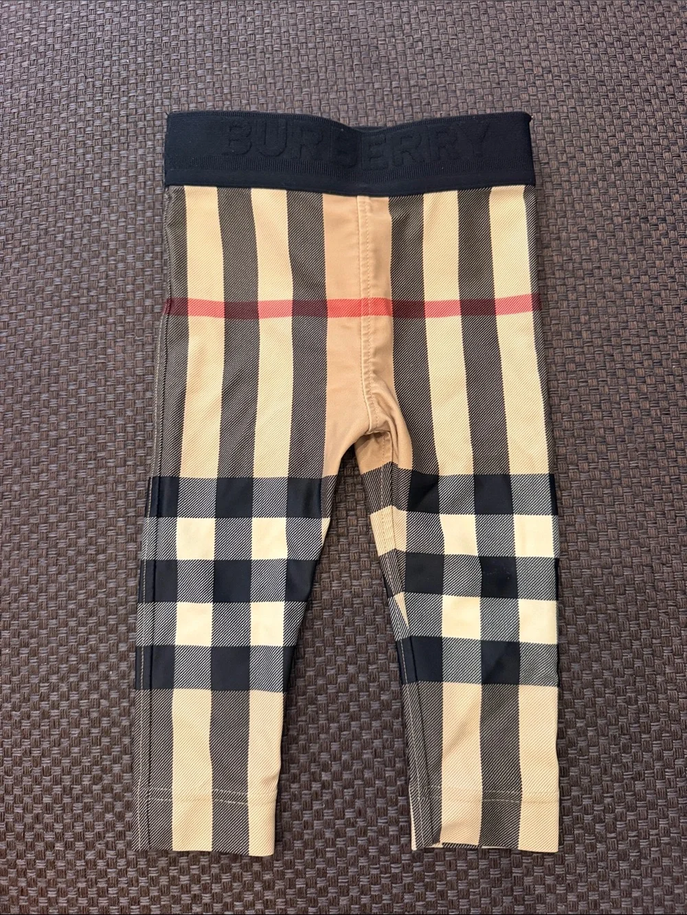 Burberry Beige Black and Red Vintage Check Kids Leggings